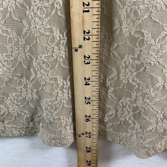 Apt 9 Womens Y2K Sheer Lace Babydoll Top Sz 1X Ivory Boho Romantic Victorian - Picture 7 of 12